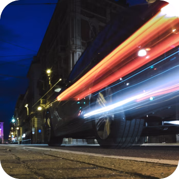 Car driving at night